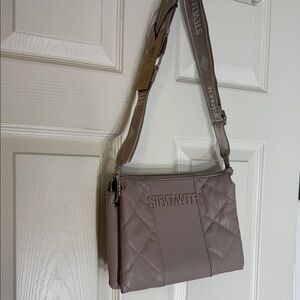 Steve Madden Quilted Beige Crossbody Bag